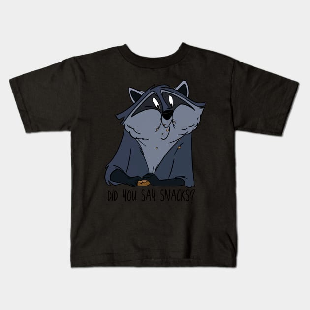 Hungry Raccoon Kids T-Shirt by missannagray